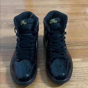 Nike Air Glossy Black High-Tops